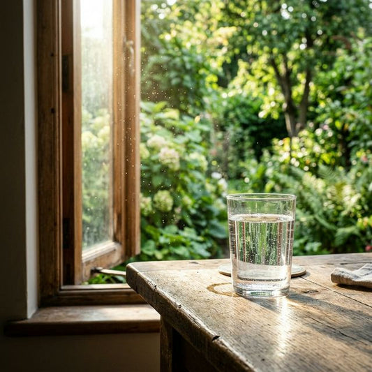 O imagine premium cu apă proaspătă și un cadru natural luxuriant, simbolizând sustenabilitatea.